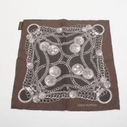 Pre Owned Louis Vuitton Black Silk Handkerchief