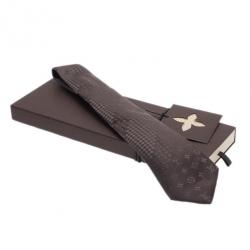 مملوكة مسبقًا Louis Vuitton Brown Monogram Mix Silk Jacquard Tie