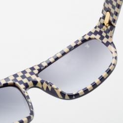 Pre Owned Louis Vuitton Blue Checkered Sunglasses