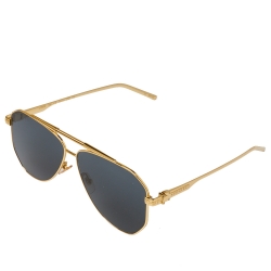 Pre Owned Louis Vuitton Gold Tone/ Grey Z1200W Nightlight Aviator Sunglasses