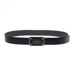 مملوكة مسبقًا Louis Vuitton Black Damier Embossed Inventeur Belt 90CM