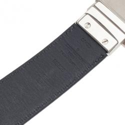 مملوكة مسبقًا Louis Vuitton Black Damier Embossed Inventeur Belt 90CM