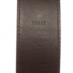 Pre Owned Louis Vuitton Damier Ebene Canvas LV Initiales Belt 90CM