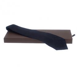Pre Owned Louis Vuitton Navy Blue Initials Tie