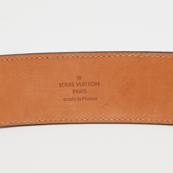 Pre Owned Louis Vuitton Black Electric Epi Leather LV Initiales Belt 90 CM