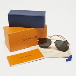 Pre Owned Louis Vuitton Black Z1261LW Aviator Ash Sunglasses