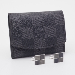 Louis Vuitton Damier 4 Square Enamel Sterling Silver Cufflinks