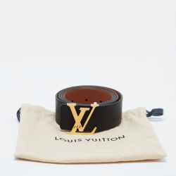 مملوكة مسبقًا Louis Vuitton Black Taurillon Leather LV Initiales Reversible Belt 95CM