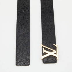 مملوكة مسبقًا Louis Vuitton Black Taurillon Leather LV Initiales Reversible Belt 95CM