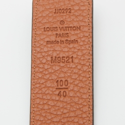 Pre Owned Louis Vuitton Black/Brown Taurillon Leather LV Initiales Reversible Belt 100CM