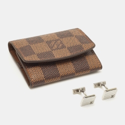 Louis Vuitton Champs Elysees Textured Silver Tone Cufflinks