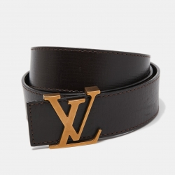 Pre Owned Louis Vuitton Coffee Utah Leather LV Initiales Belt 100 CM