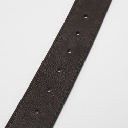 Pre Owned Louis Vuitton Coffee Utah Leather LV Initiales Belt 100 CM