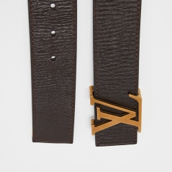 Pre Owned Louis Vuitton Coffee Utah Leather LV Initiales Belt 100 CM