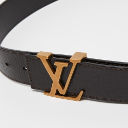 Pre Owned Louis Vuitton Coffee Utah Leather LV Initiales Belt 100 CM