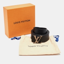 Pre Owned Louis Vuitton Damier Graphite Canvas LV Initiales Reversible Belt 110CM
