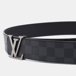 Pre Owned Louis Vuitton Damier Graphite Canvas LV Initiales Reversible Belt 110CM