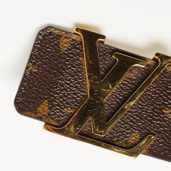 Pre Owned Louis Vuitton Monogram Canvas LV Initiales Belt 90 CM