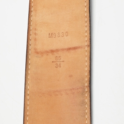 Pre Owned Louis Vuitton Black Black Epi Electric Leather LV Intials Belt 85CM