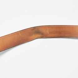 Pre Owned Louis Vuitton Black Black Epi Electric Leather LV Intials Belt 85CM