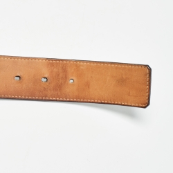 Pre Owned Louis Vuitton Black Black Epi Electric Leather LV Intials Belt 85CM