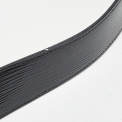 Pre Owned Louis Vuitton Black Black Epi Electric Leather LV Intials Belt 85CM