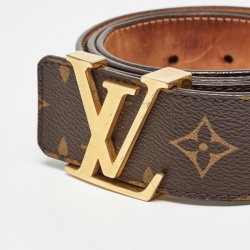 Pre Owned Louis Vuitton Monogram Canvas LV Initiales Belt 85CM