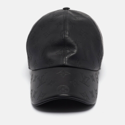مملوكة مسبقًا Louis Vuitton Black Monogram Shadow Leather Cap