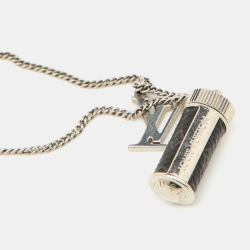 مملوكة مسبقًا Louis Vuitton Silver Tone Monogram Eclipse Charms Necklace