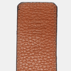 Pre Owned Louis Vuitton Black/Brown Leather LV Initiales Reversible Belt 110 CM