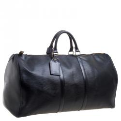 Pre Owned Louis Vuitton Black Epi Leather Keepall 55