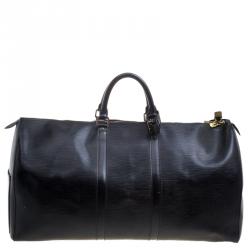 Pre Owned Louis Vuitton Black Epi Leather Keepall 55