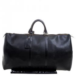Pre Owned Louis Vuitton Black Epi Leather Keepall 55