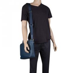 Pre Owned حقيبة لوي فيتون رومان جلد تياغا أزرق MM