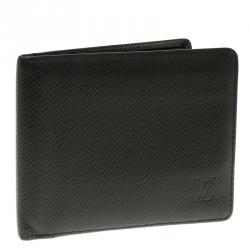 Pre Owned محفظة لوي فيتون طية مزدوجة جلد تاغيا سوداء