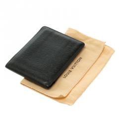 Pre Owned محفظة لوي فيتون طية مزدوجة جلد تاغيا سوداء