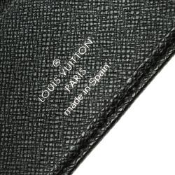 Pre Owned Louis Vuitton Black Taiga Leather Three Flap Wallet