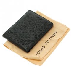 Pre Owned Louis Vuitton Black Taiga Leather Three Flap Wallet