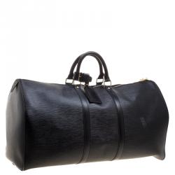 Pre Owned Louis Vuitton Black Epi Leather Keepall 55 Bag