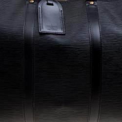 Pre Owned Louis Vuitton Black Epi Leather Keepall 55 Bag