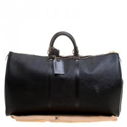Pre Owned Louis Vuitton Black Epi Leather Keepall 55 Bag