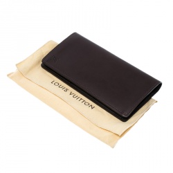 Pre Owned Louis Vuitton Burgundy Leather Brazza Wallet