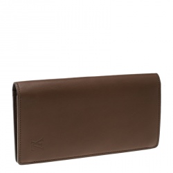 Pre Owned Louis Vuitton Brown Leather Brazza Wallet