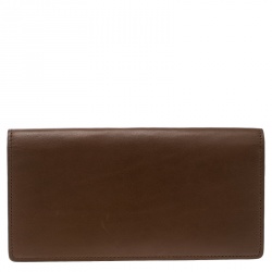 Pre Owned Louis Vuitton Brown Leather Brazza Wallet