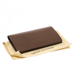 Pre Owned Louis Vuitton Brown Leather Brazza Wallet