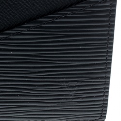 مملوكة مسبقًا حافظة بطاقات لوي فيتون نيو بورت كارتز جلد أيبي سوداء