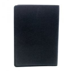 Pre Owned Louis Vuitton Black Taiga Leather Passport Holder