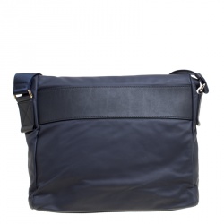Pre Owned Louis Vuitton Black Leather V Line Messenger Bag