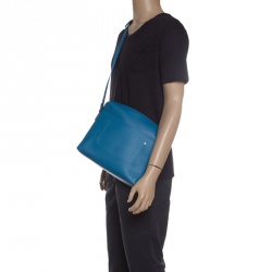 Pre Owned Louis Vuitton Blue Taiga Leather Grigori PM Messenger Bag