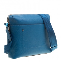 Pre Owned Louis Vuitton Blue Taiga Leather Grigori PM Messenger Bag